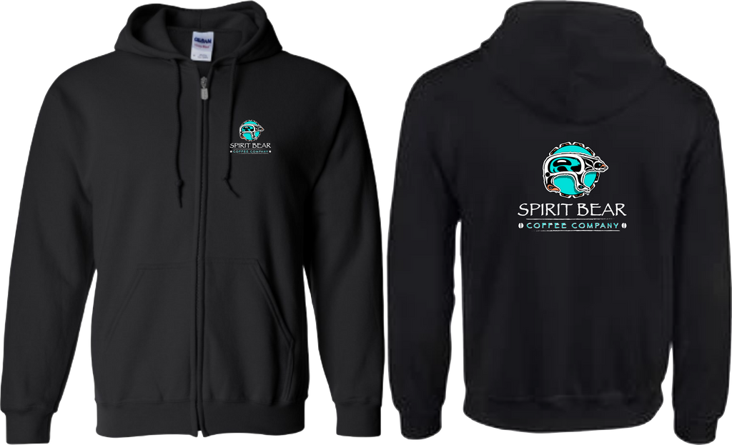 Embroidered Zip Hoodie - Spirit Bear Coffee Company, Order coffee online Canada,  wholesale coffee, organic and fair trade coffee