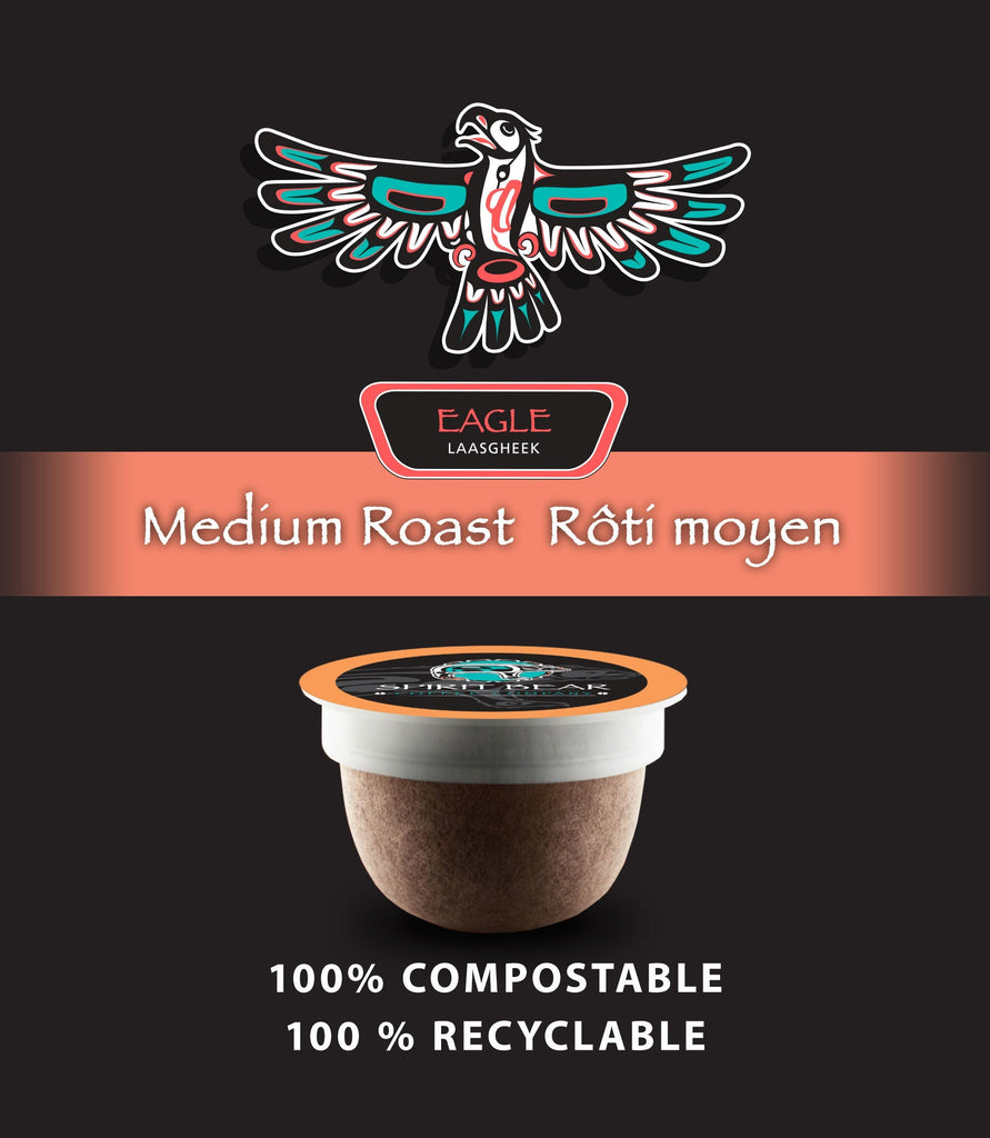 Eagle - Medium Roast Coffee Pods - Spirit Bear Coffee Company, Order coffee online Canada,  wholesale coffee, organic and fair trade coffee