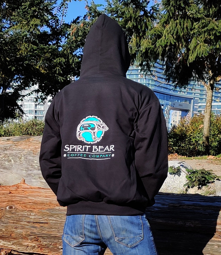 Embroidered Zip Hoodie - Spirit Bear Coffee Company, Order coffee online Canada,  wholesale coffee, organic and fair trade coffee